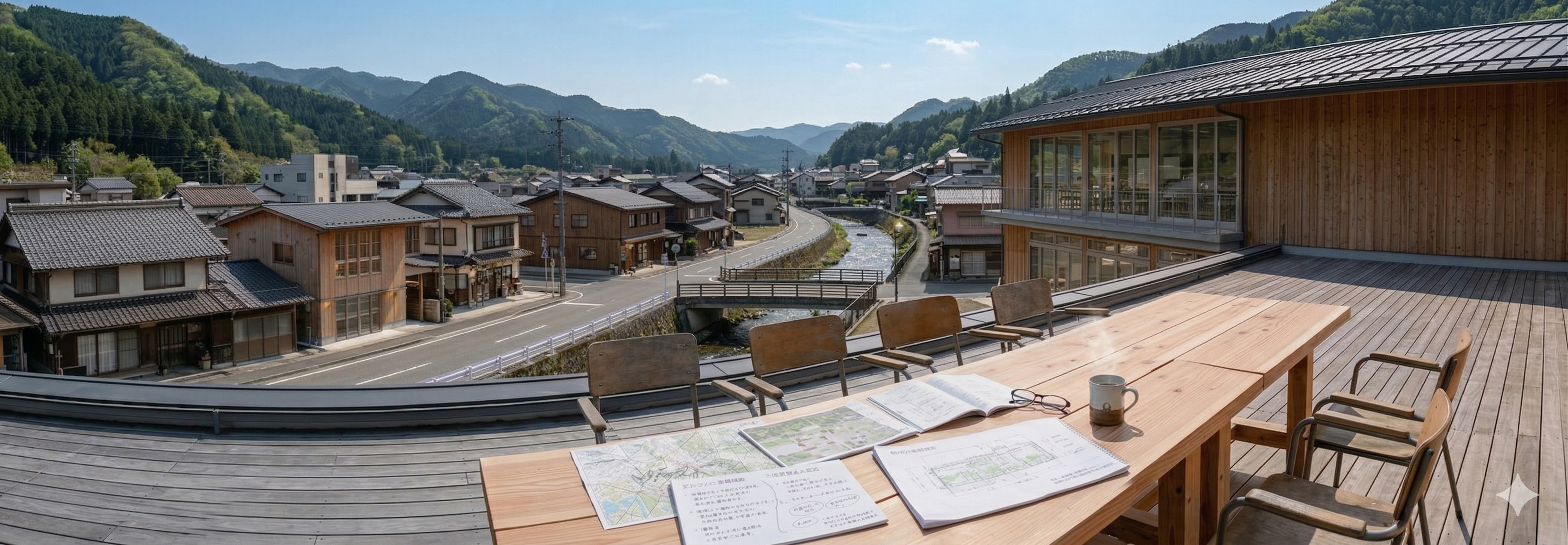 地域の景観と実務の現場が一体になったキービジュアル