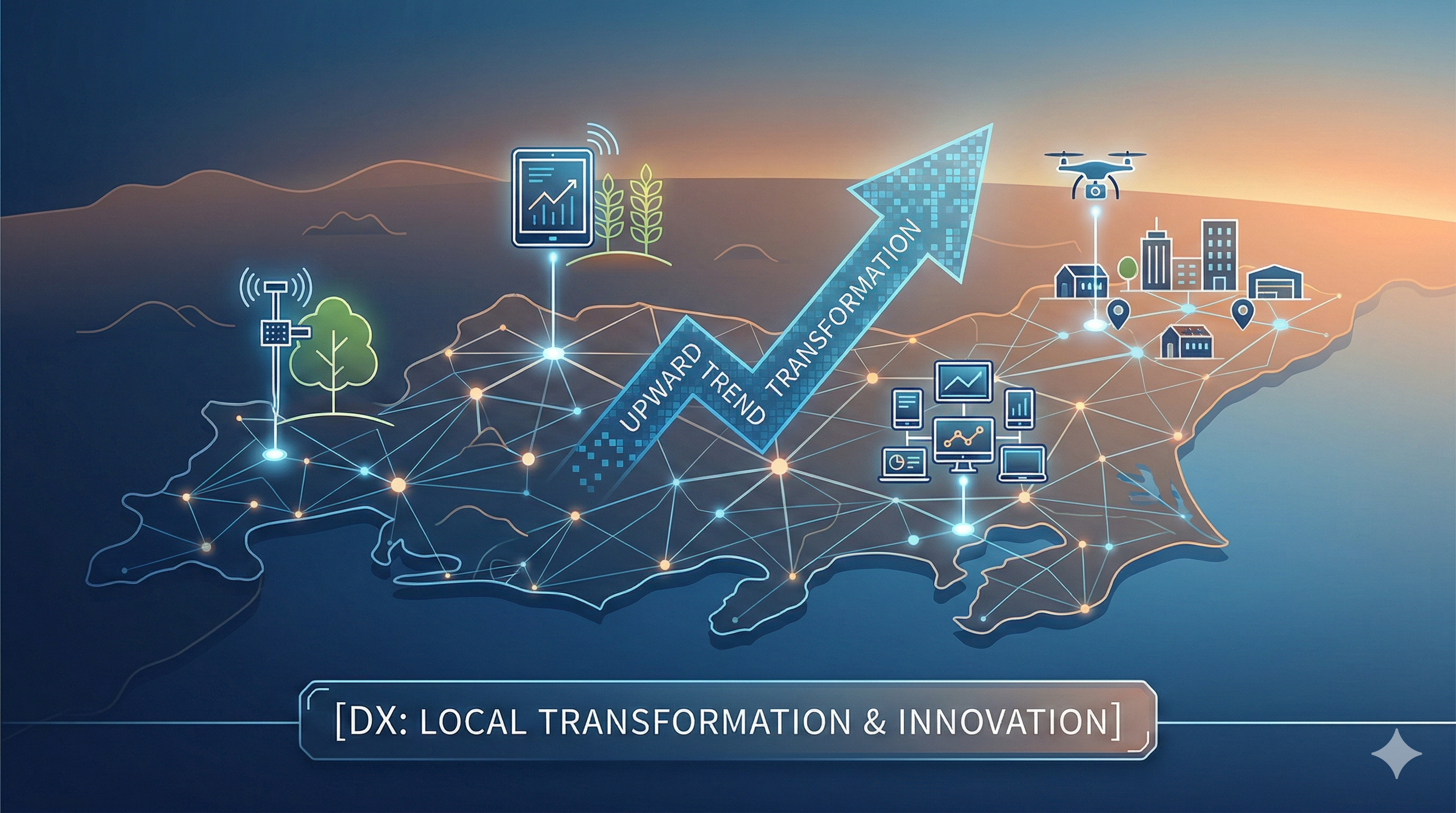地域全体を俯瞰しながらデジタル変革を進めるイメージ図
