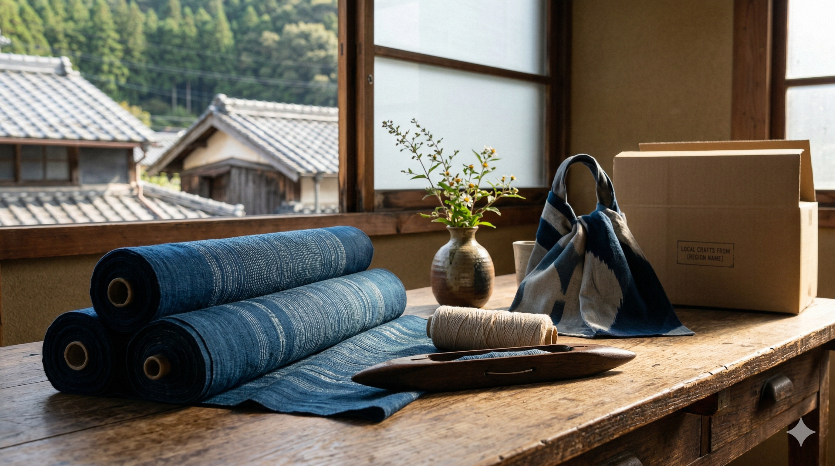 地域産品と地域の暮らしを想起させる実務支援イメージ